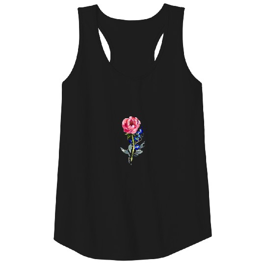 Flower, Flowers, Handmade, Watercolor, Red Rose Tank Top