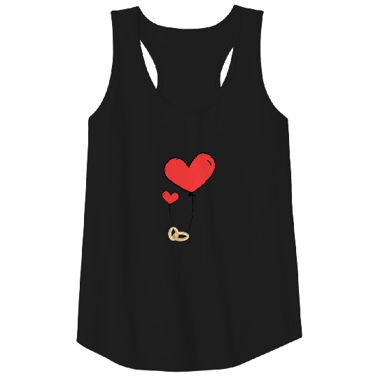Just married red heart with ring Tank Top