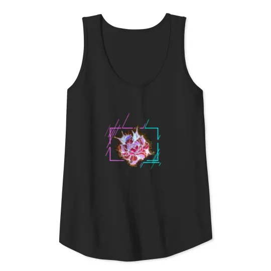 black pink flower Tank Top