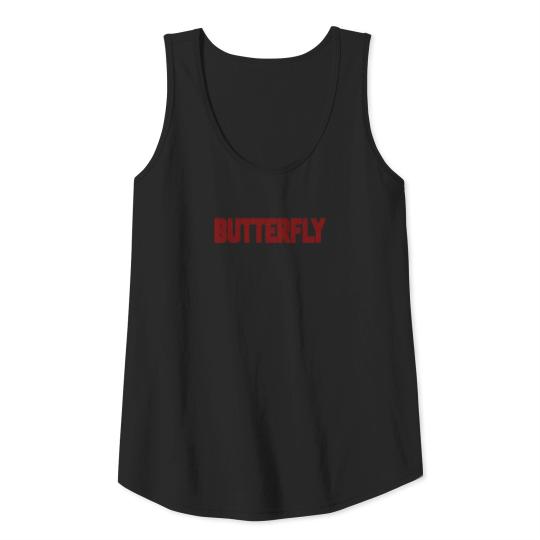 Butterfly Dotted Text Design Tank Top