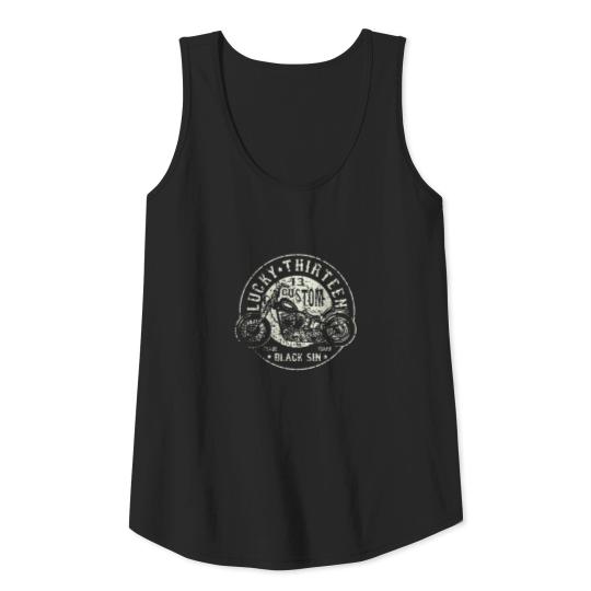 New Lucky 13 Black Sin Motorcycle Hot Rod Car Work Tank Top