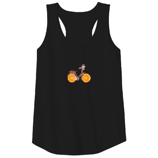Vintage Bike Bicycle Flower Basket | Orange Fruit Tank Top