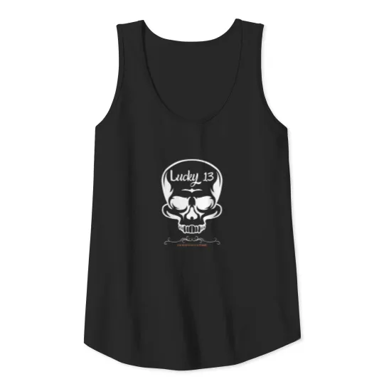 Lucky13 Jackseven Customs, Skull, 13, Biker Tank Top