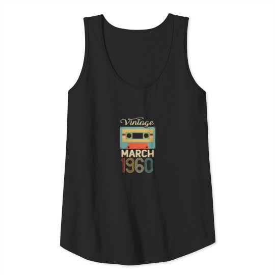 Vintage March 1960 60th Birthday 60 Year Gift Tank Top