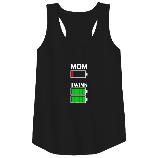 Mom Twins Low Battery T Shirt Tired Mom Shirt Tank Top