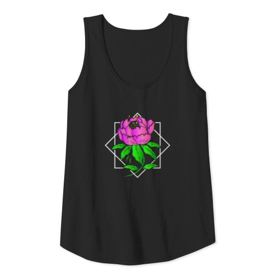 Flower Spring Peony Tattoo Colorful Gift Idea Tank Top