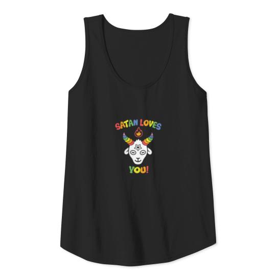 Satan Loves You Baphomet Tank Top