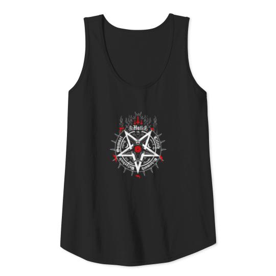 Red Accented Hail Baphomet Sacred Geometry Tank Top