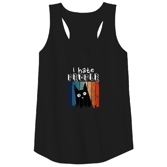 i hate people cat Tank Top