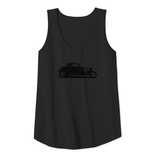 Classic American Thirties Hot Rod Car Silhouette Tank Top