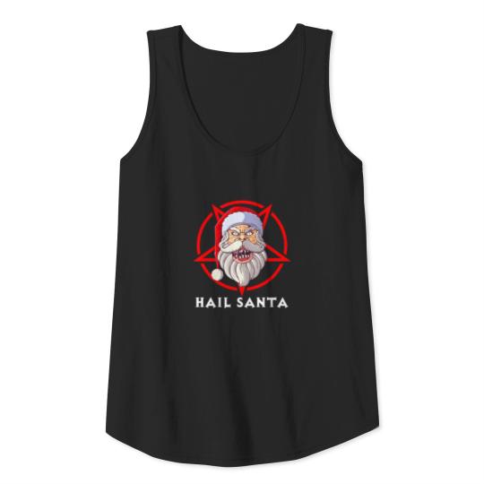 Hail Santa Christmas Satanism Atheist Satan Xmas H Tank Top