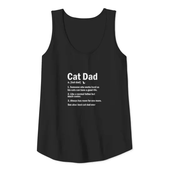 Cat Dad Definition Funny Meaning Shirt Cat Lover Tank Top
