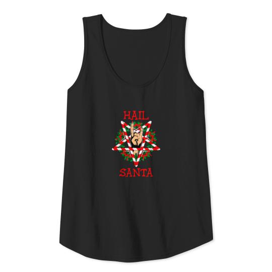 Hail Santa Claus Sleigher Rock Death Metal Satan Tank Top