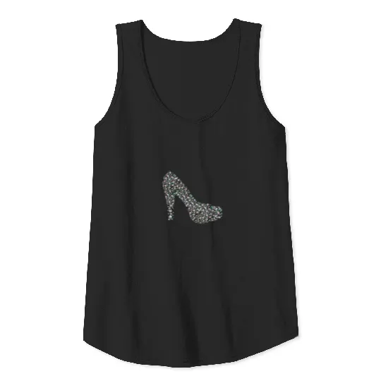 Rhinestone High Heel Shoe Tank Top