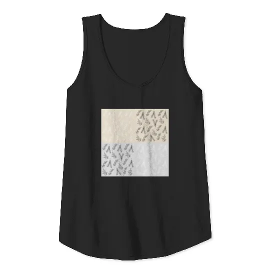 four branches pattern beige grey Tank Top