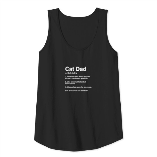 Cat Dad Definition Funny Meaning Cat Lover Father Tank Top