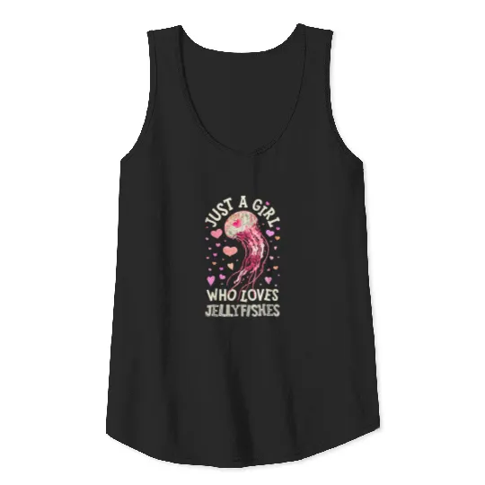 Just A Girl Who Loves Jellyfishes Jellyfish Flower Tank Top
