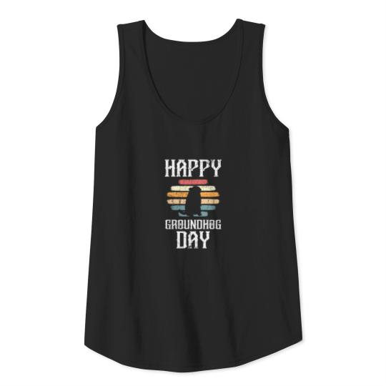 Happy Groundhog Day Cute Animal Woodchuck Spring Tank Top