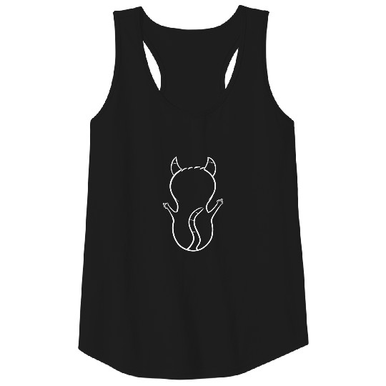 Cat Middle Finger Horns Gift Idea Tank Top