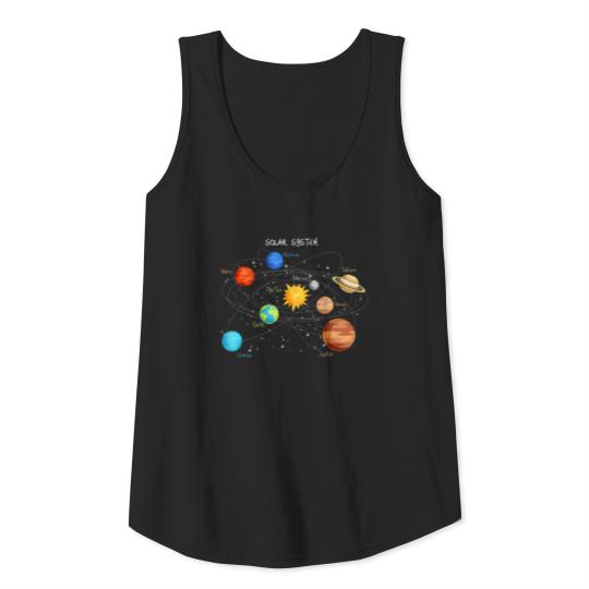Solar System Planets Sun Space and Science Tank Top