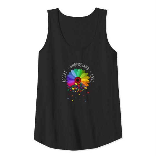 Floral Autism Awareness Daisy Flower For Mom Tank Top