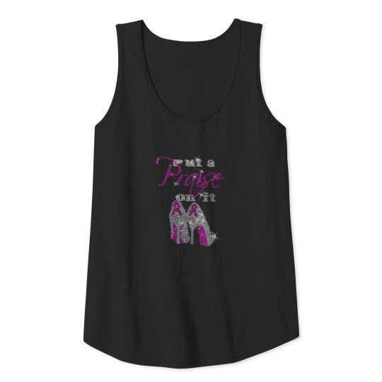 Put A Praise On It Heel Religious Rhinestone Shirt Tank Top