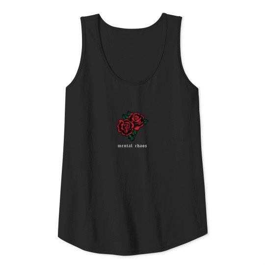 Mental Chaos Soft Grunge Aesthetic Red Rose Flower Tank Top