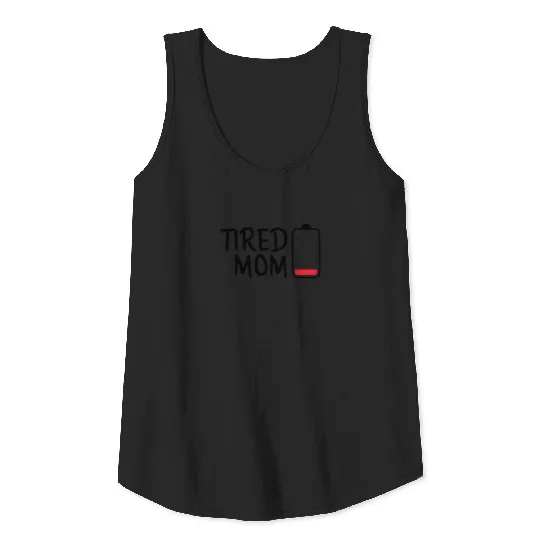TIRED MOM (WHITE) Tank Top