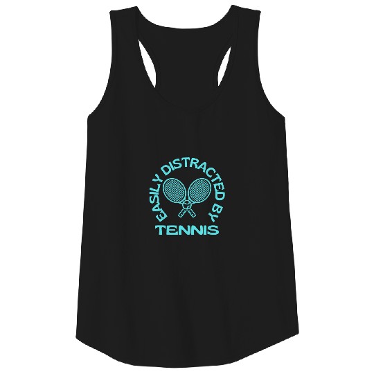 Easily Distracted By Tennis Light Blue Tank Top