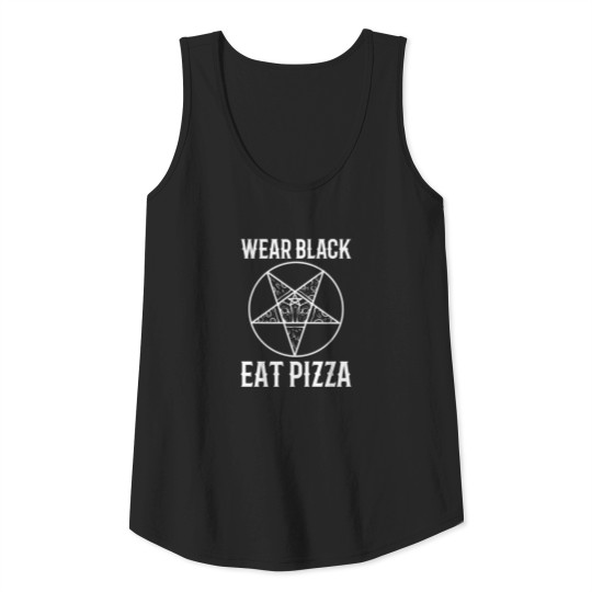 Baphomet Wear Black Eat Pizza Tank Top