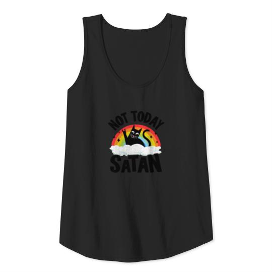 Not Today Satan Funny Heavy Metal Tank Top