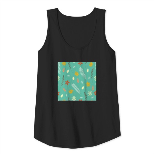 Colorful Flowers Girly Leafs Floral Garden Tank Top