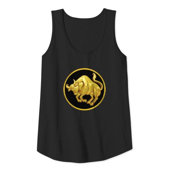 Taurus Sign Black and Gold Contrast Coffee Mug Tank Top