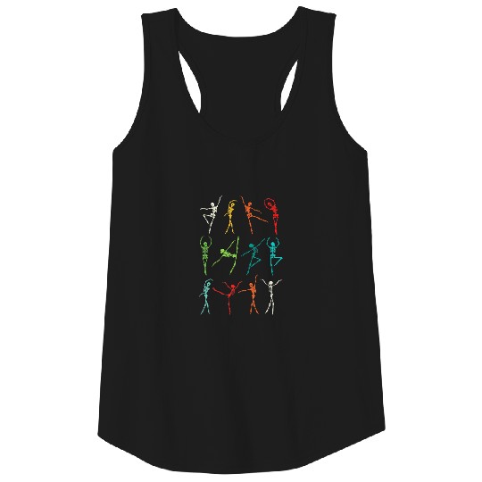 Halloween Dancing Ballet Vintage Skeleton Tank Top