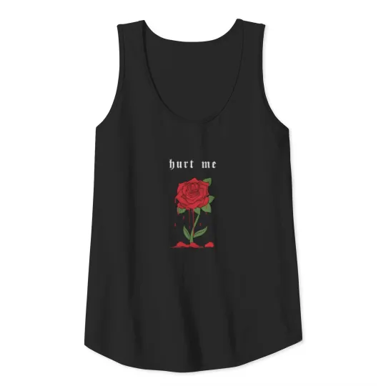 Hurt me Aesthetic Red Rose Flower Sad E-Boy Tank Top