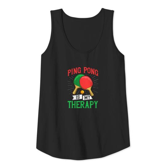 Ping Pong Table Tennis Player Balls Paddle Game Tank Top