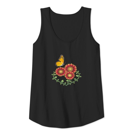 Discover FLOWER AND LOVE BUTTERFLY TSHIRT Tank Top