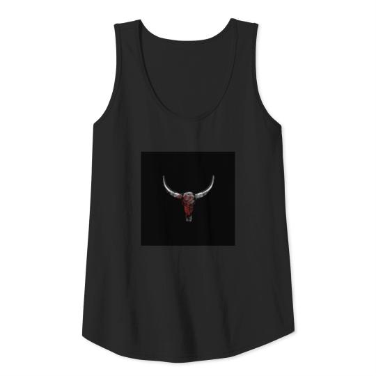 Red Cow Skull #3 Tank Top
