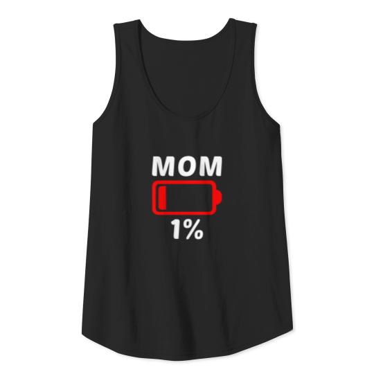 Tired Mom Low Battery Tshirt Women Mothers Day Gif Tank Top