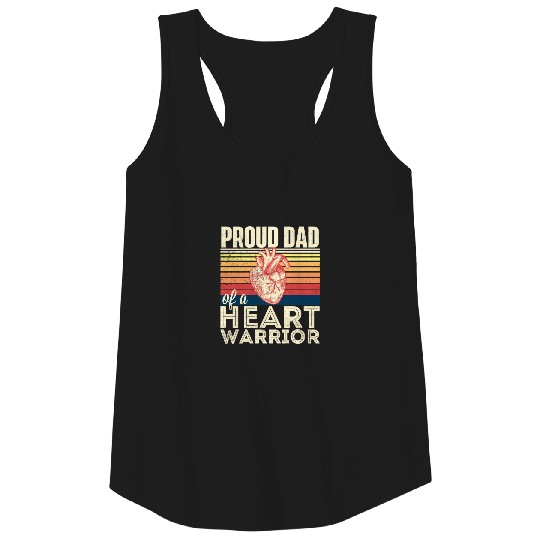 Mens Proud Dad Of A Heart Warrior Heart Attack Tank Top