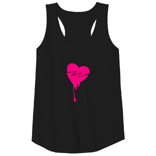 CRACKED LOVE HEART BLEEDING Tank Top