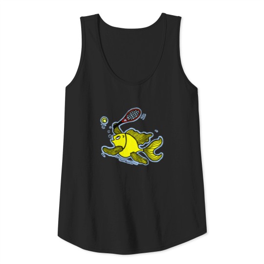 Discover Tennis Fish, Fish Playing Tennis , By FabSpark Tank Top