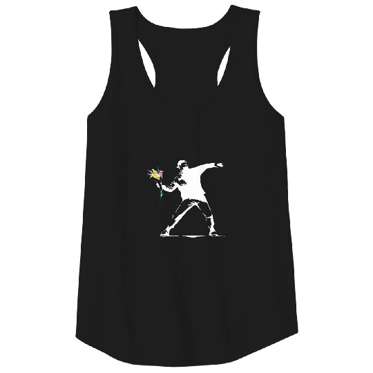 Flower Thrower White - Unofficial Banksy Tank Top