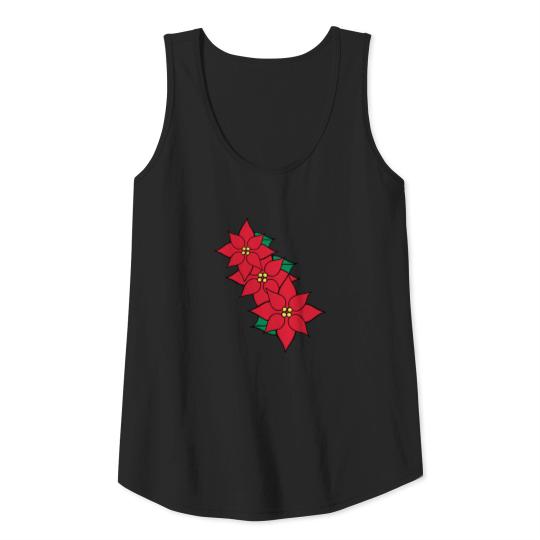 Women's Christmas Poinsettia Holiday  Top Tank Top