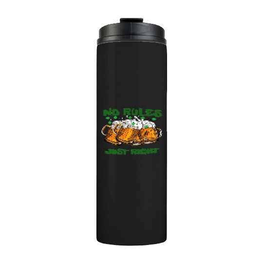 st paddy funny day, green beer Irish day Thermal Tumblers