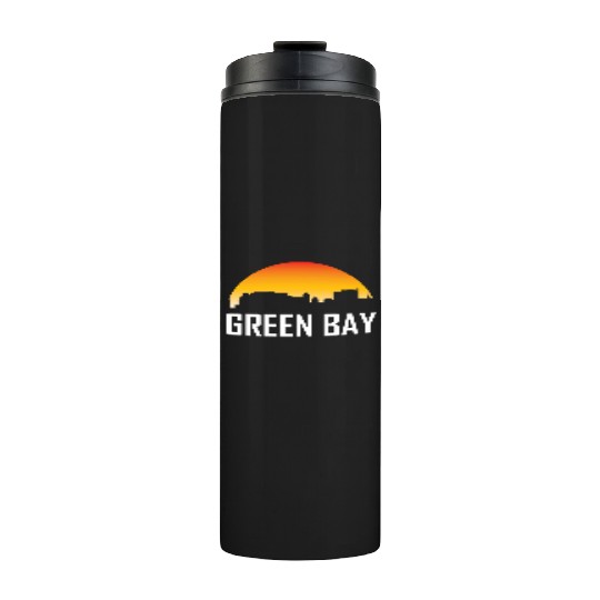 Green Bay Wisconsin Sunset Skyline Thermal Tumblers