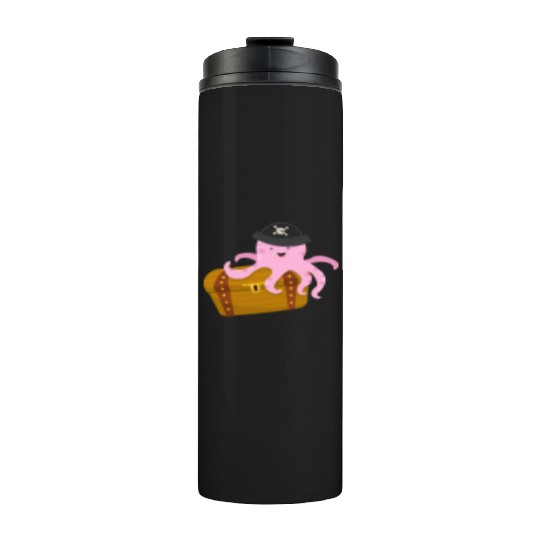 Treasure with pirate octopus Thermal Tumblers