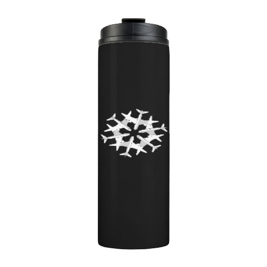 Airplane Snowflake Christmas Thermal Tumblers