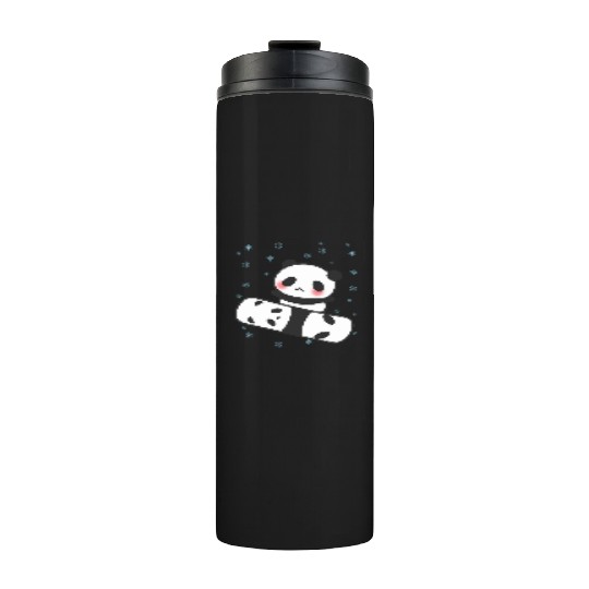 Panda Snowboard Funny Face Cute Blush Cheers Thermal Tumblers