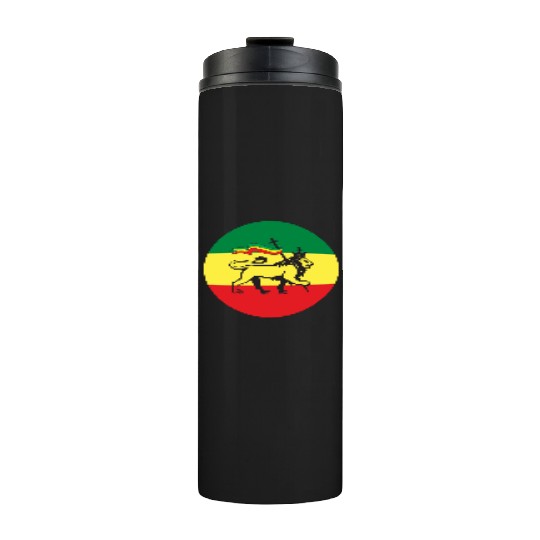 Lion of Judah - Flag of Ethiopia Rastafari Reggae Thermal Tumblers